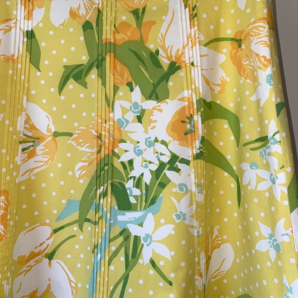 Elevenses Anthropologie Flared Sz 4 Yellow Multicolor Floral Mini Pleated Skirt - Picture 8 of 12